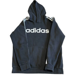 Adidas Classic Black and White Heavy Logo Sweatshirt, Size L